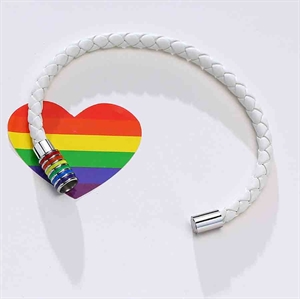 White Pride Armbånd i regnbuefarver