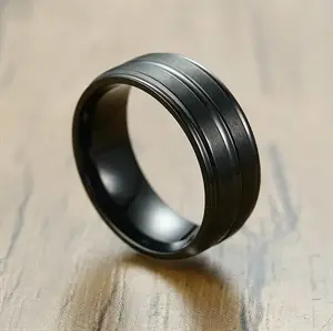 Rustfri stål ring sort