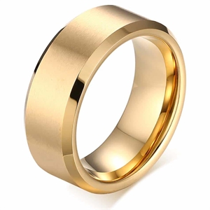 F2 Artan Gold tungstenring sort matteret