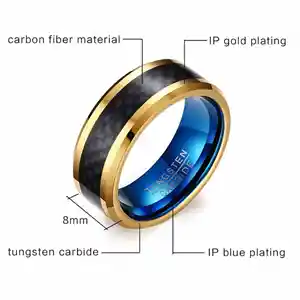 Fiber tungstenring "Blue"