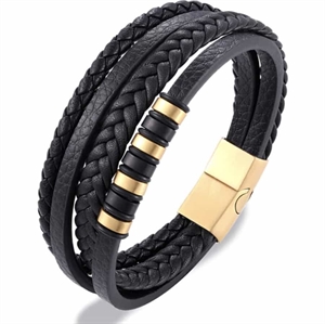 New Milano goldpl - Læderarmbånd