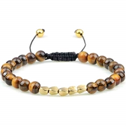 Niazy perlearmbånd / Tiger eye golden