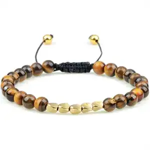 Niazy perlearmbånd / Tiger eye golden