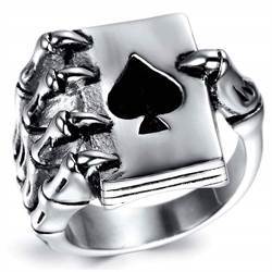 Poker ring skull mand