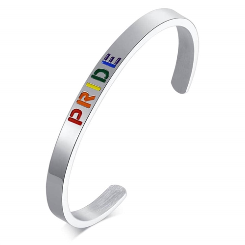 Bangle Pride armbånd i ædelstål.