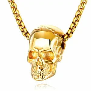 Forgyldt halssmykke i skull design