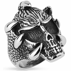 Bikerring i skull design