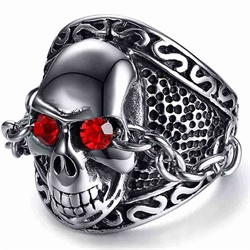 Chain skull ring