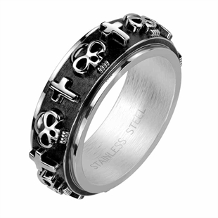 spinningring med skull design