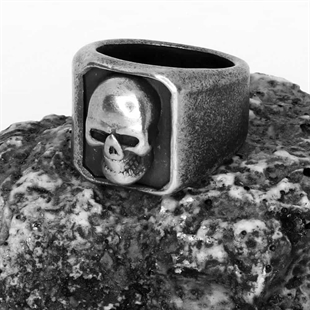 Biker ring i skull