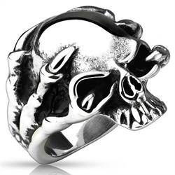 biker ring skull
