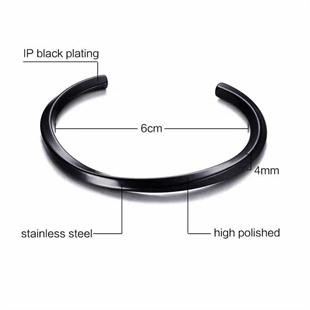 Bangle Screw armbånd i IP Blackcoat stål