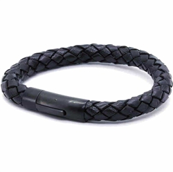 Mænd Chart læderarmbånd sort/sort.