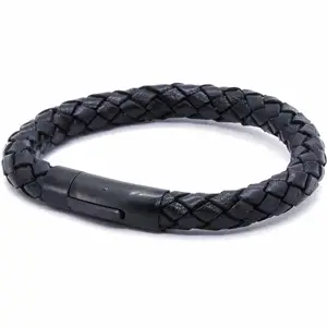 Mænd Chart læderarmbånd sort/sort.