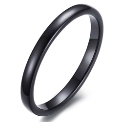 Tynd blackcoatet tungstenring