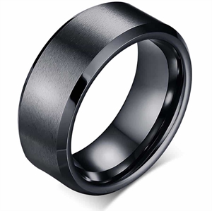 Sort tungstenring mand