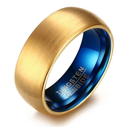 Gold/Blue tungstenring