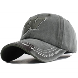 White&Grey  W Cap i grå canvas